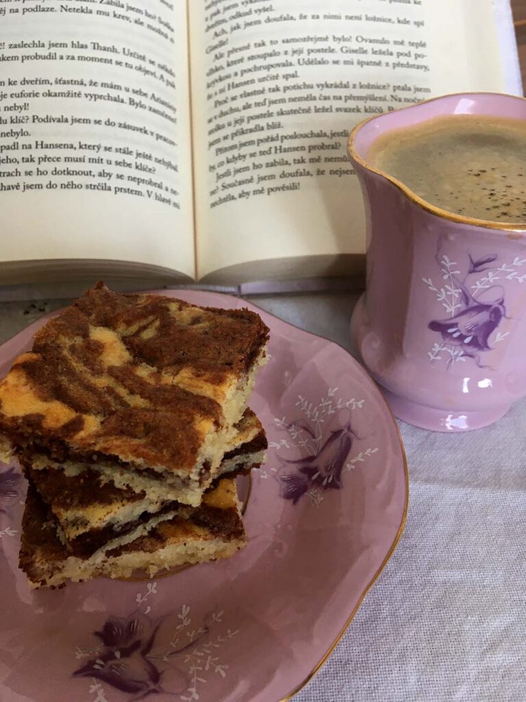 Mramorová buchta s tvarohem a čokoládou