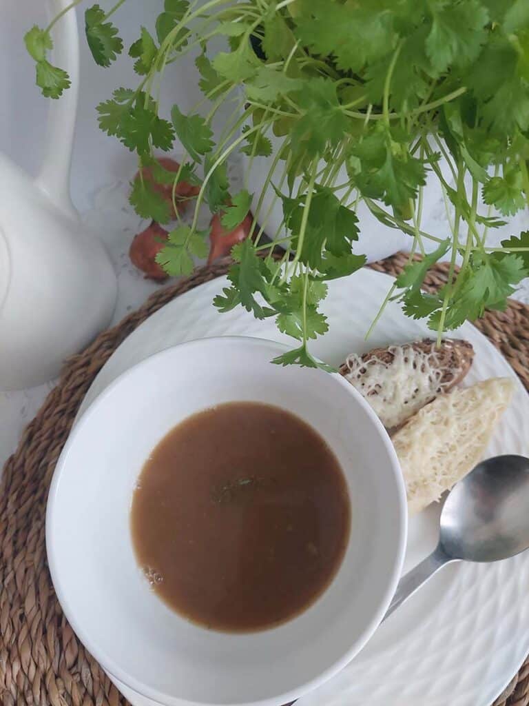 Francouzská cibulačka v misce